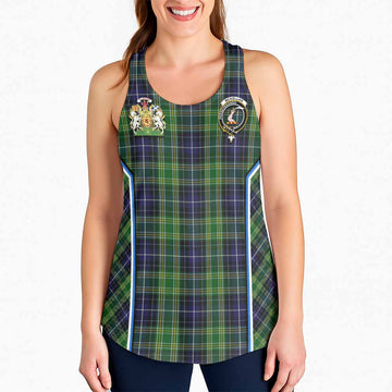 McKellar Tartan Crest Women Racerback Tanks Scotland Coat of Arm Flag Style - Tartan Vibes Clothing