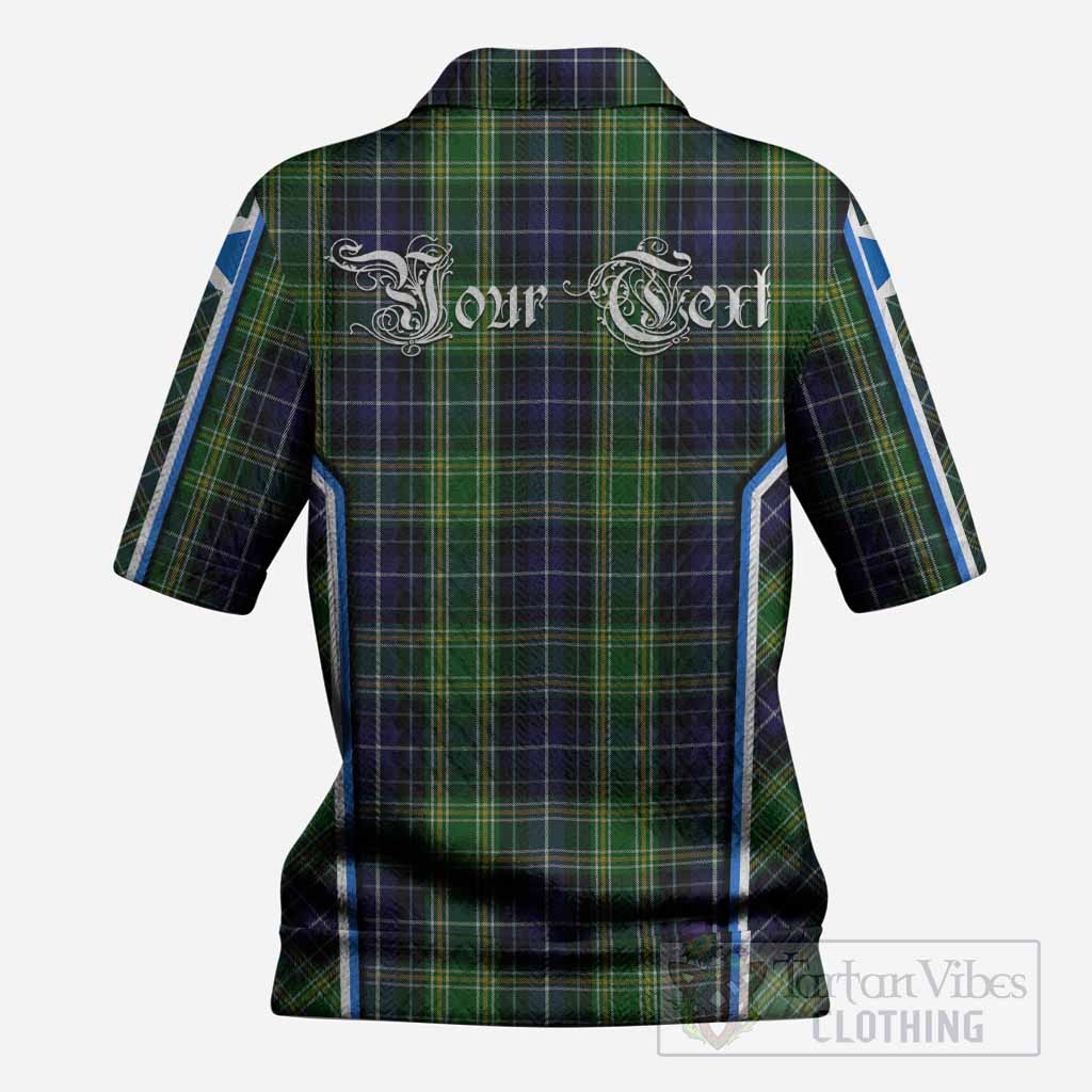 McKellar Tartan Crest Women’s Polo Sweater Top Scotland Coat of Arm Flag Style