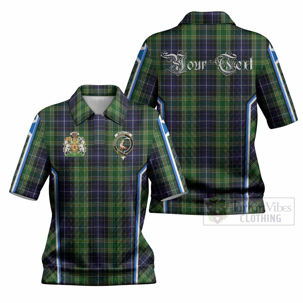 McKellar Tartan Crest Women’s Polo Sweater Top Scotland Coat of Arm Flag Style