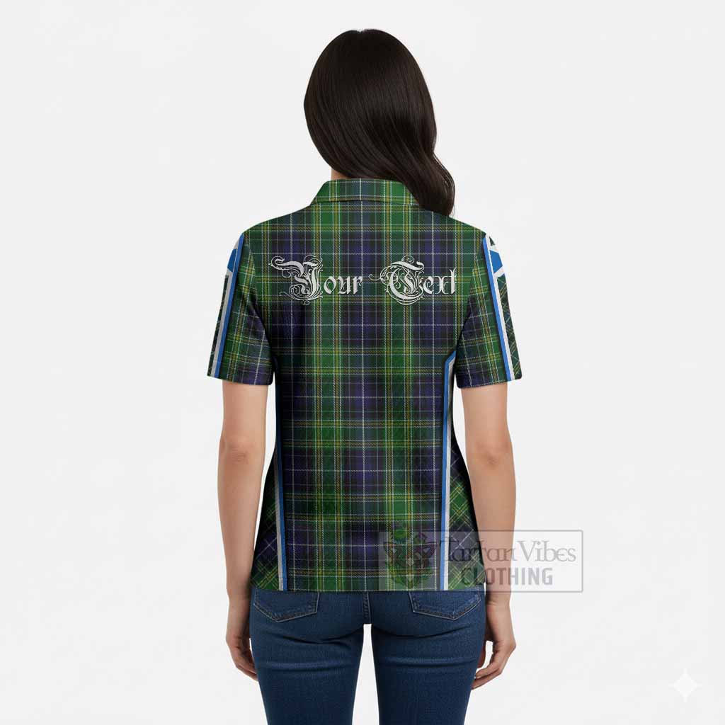 McKellar Tartan Crest Women’s Polo Sweater Top Scotland Coat of Arm Flag Style