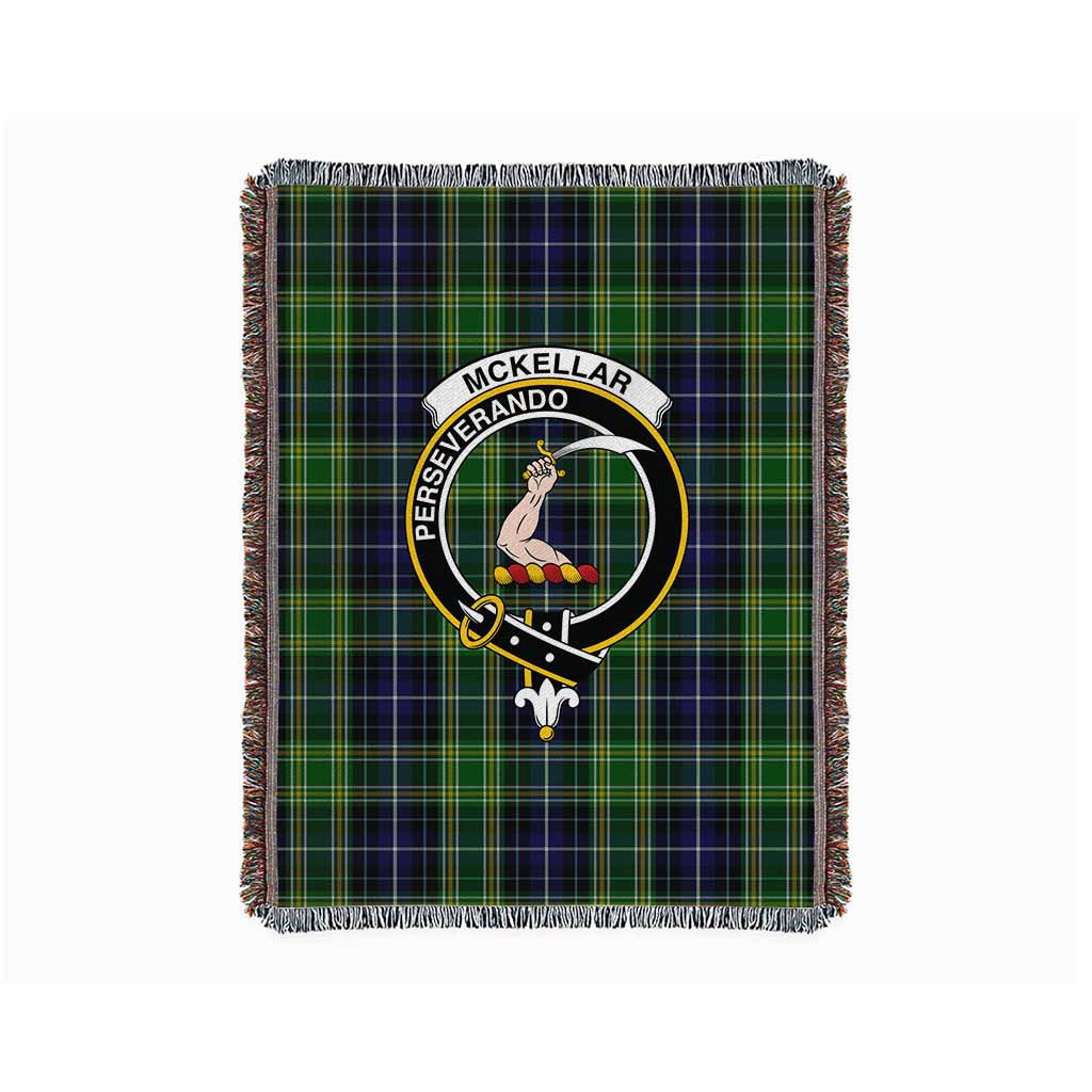McKellar Tartan Crest Woven Blanket L 59 x 79 inches 150 x 200cm - Tartan Vibes Clothing