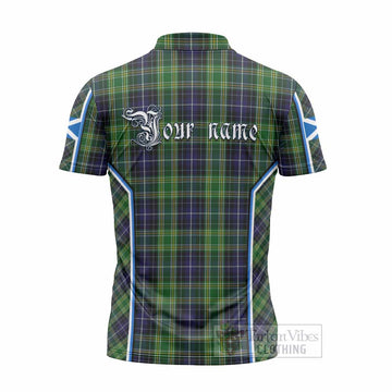 McKellar Tartan Crest Zipper Polo Shirt Scotland Coat of Arm Flag Style - Tartan Vibes Clothing