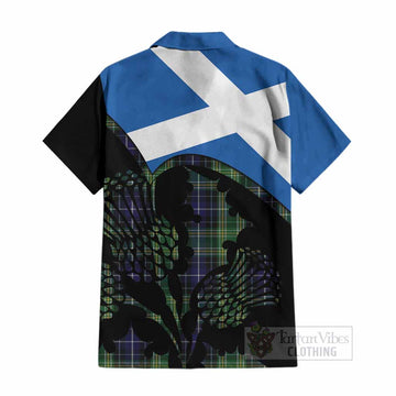 McKellar Tartan Family Crest Cotton Hawaiian Shirt Scotland Thistle Floral Flag Style