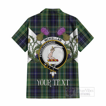 McKellar Tartan Family Crest Cotton Hawaiian Shirt Scottish Burns Night Thistle Floral