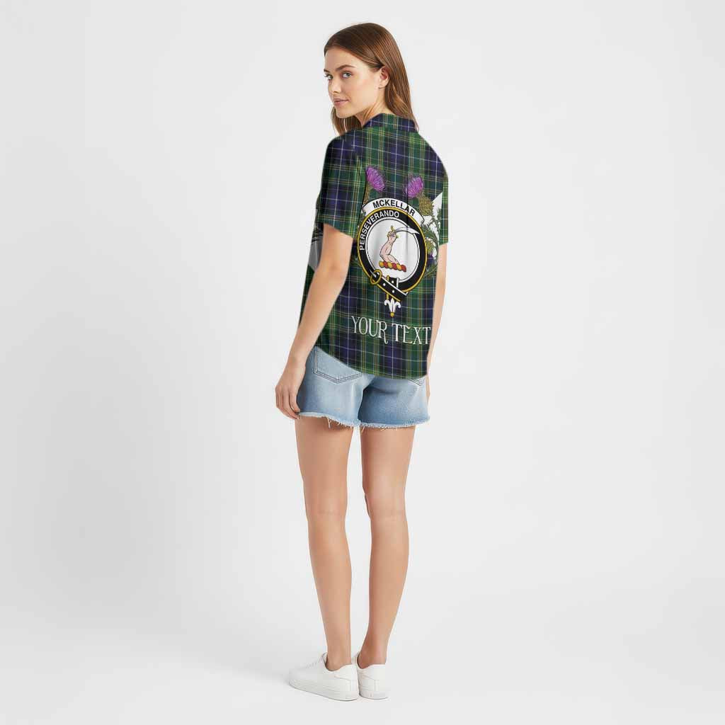 McKellar Tartan Family Crest Cotton Hawaiian Shirt Scottish Burns Night Thistle Floral