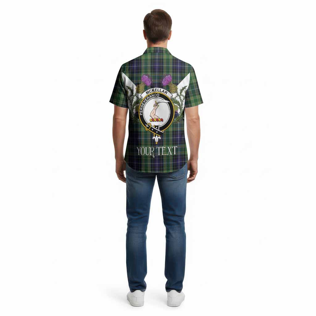 McKellar Tartan Family Crest Cotton Hawaiian Shirt Scottish Burns Night Thistle Floral