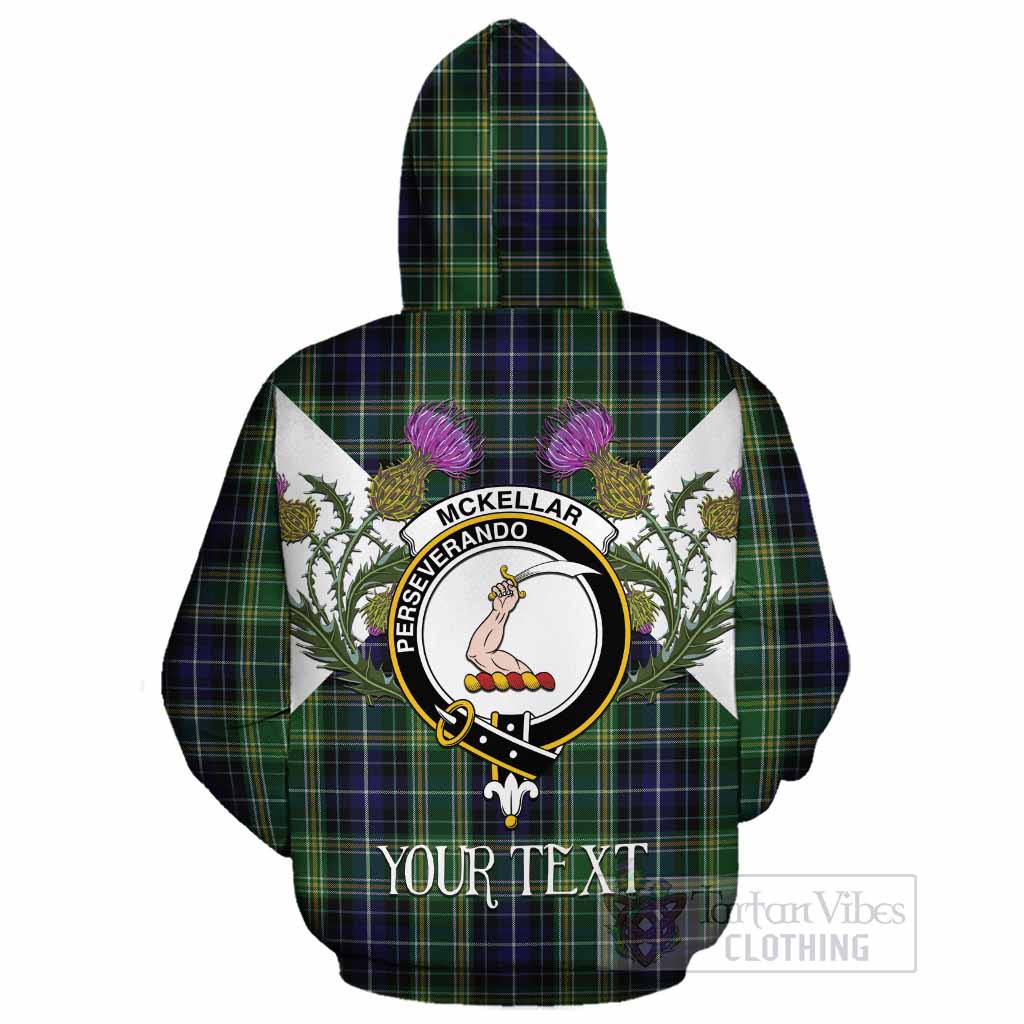 McKellar Tartan Family Crest Cotton Hoodie Scottish Burns Night Thistle Floral