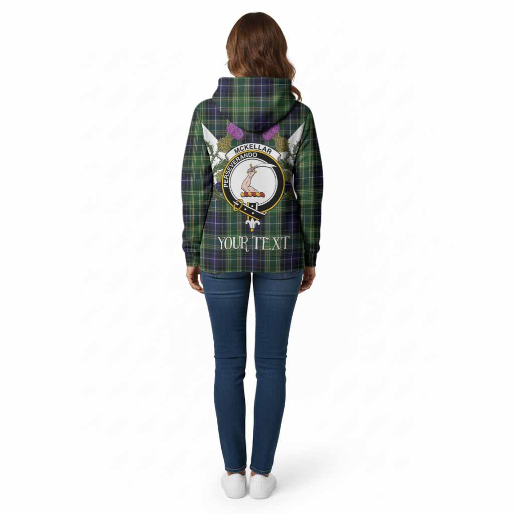 McKellar Tartan Family Crest Cotton Hoodie Scottish Burns Night Thistle Floral