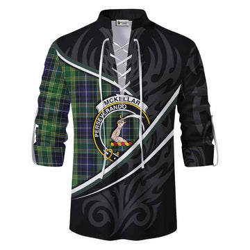 McKellar Tartan Family Crest Ghillie Kilt Shirt Celtic Scottish Thistle Floral - Tartan Vibes Clothing