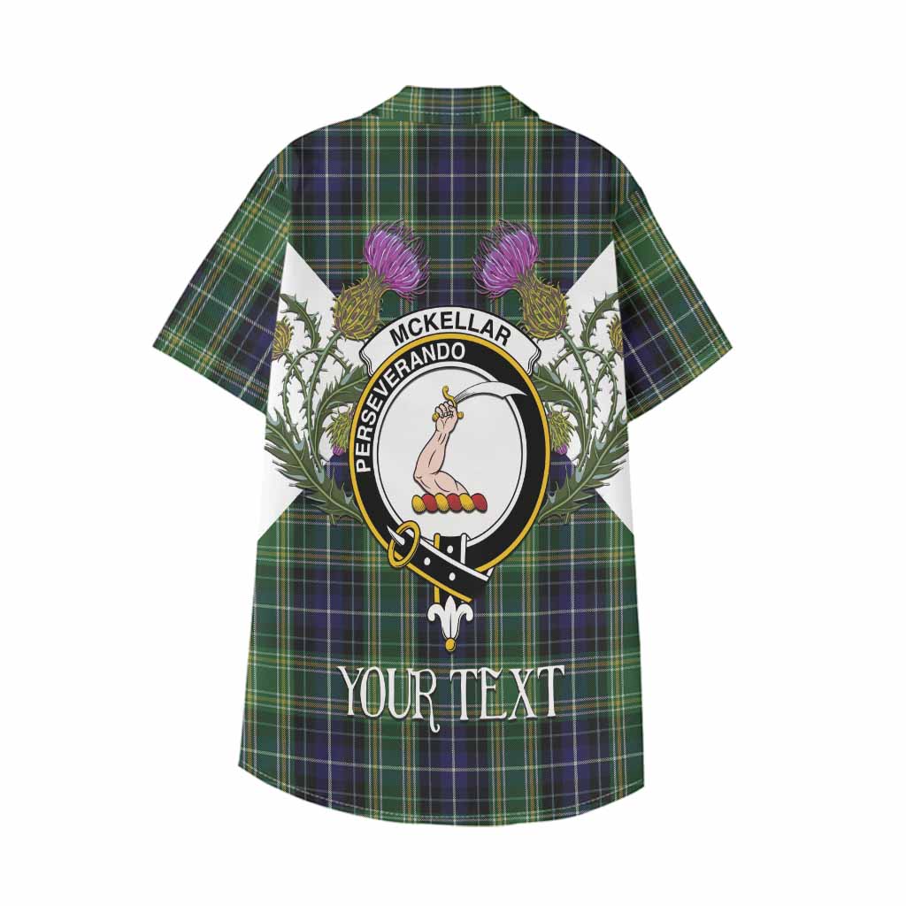 McKellar Tartan Family Crest Kid Hawaiian Shirt Scottish Burns Night Thistle Floral