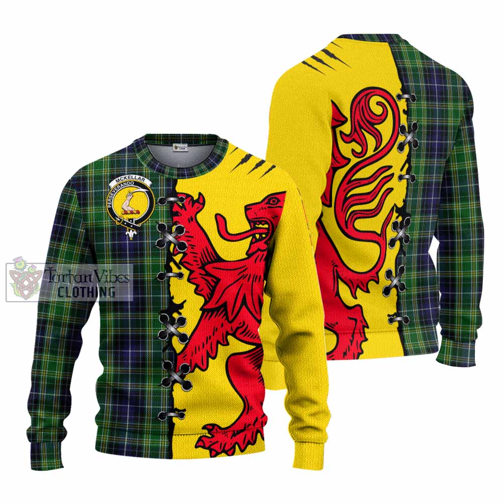 McKellar Tartan Family Crest Knitted Sweater Lion Rampant Honor - Tartan Vibes Clothing