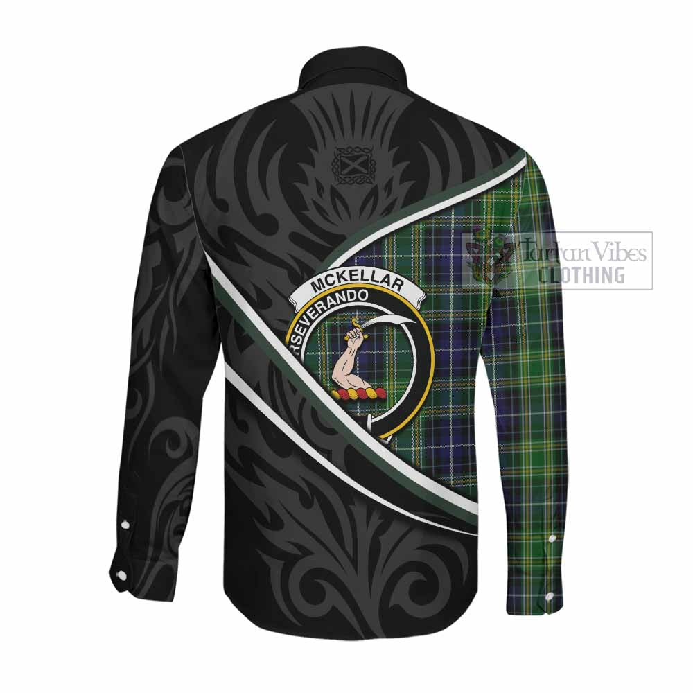 McKellar Tartan Family Crest Long Sleeve Button Shirts Celtic Scottish Thistle Floral - Tartan Vibes Clothing