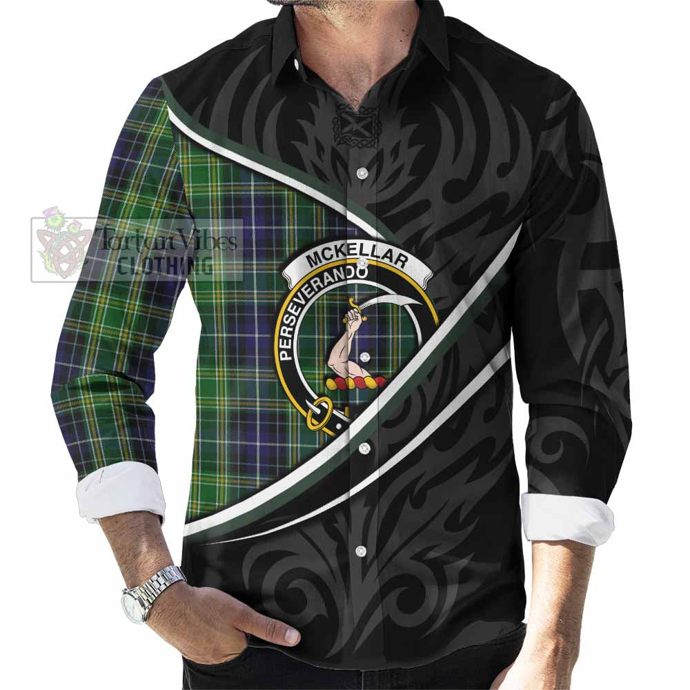 McKellar Tartan Family Crest Long Sleeve Button Shirts Celtic Scottish Thistle Floral - Tartan Vibes Clothing