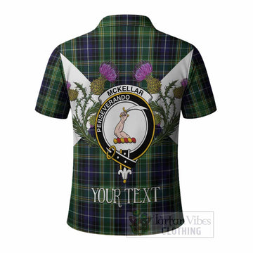 McKellar Tartan Family Crest Polo Shirt Scottish Burns Night Thistle Floral