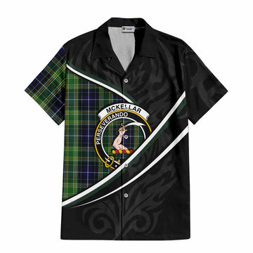 McKellar Tartan Family Crest Short Sleeve Button Shirt Celtic Scottish Thistle Floral - Tartan Vibes Clothing