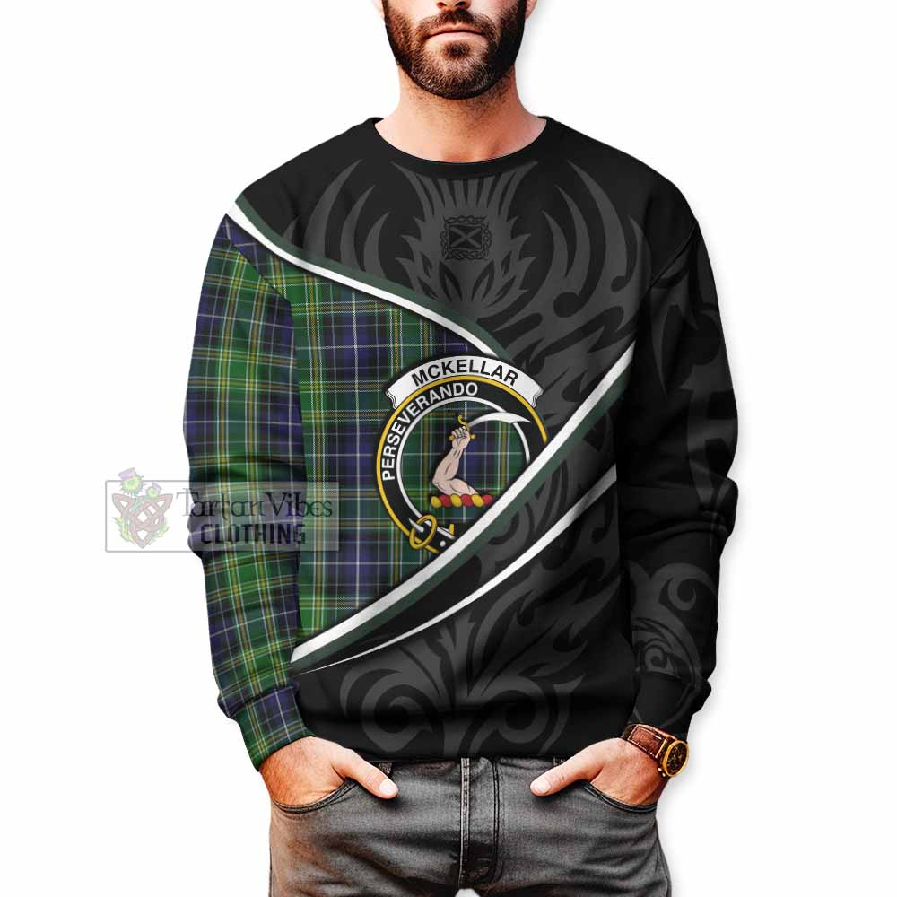 McKellar Tartan Family Crest Sweatshirt Celtic Scottish Thistle Floral - Tartan Vibes Clothing