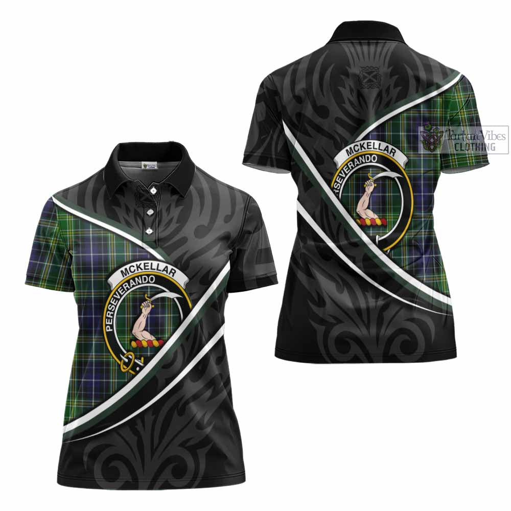 McKellar Tartan Family Crest Women's Polo Shirt Celtic Scottish Thistle Floral - Tartan Vibes Clothing
