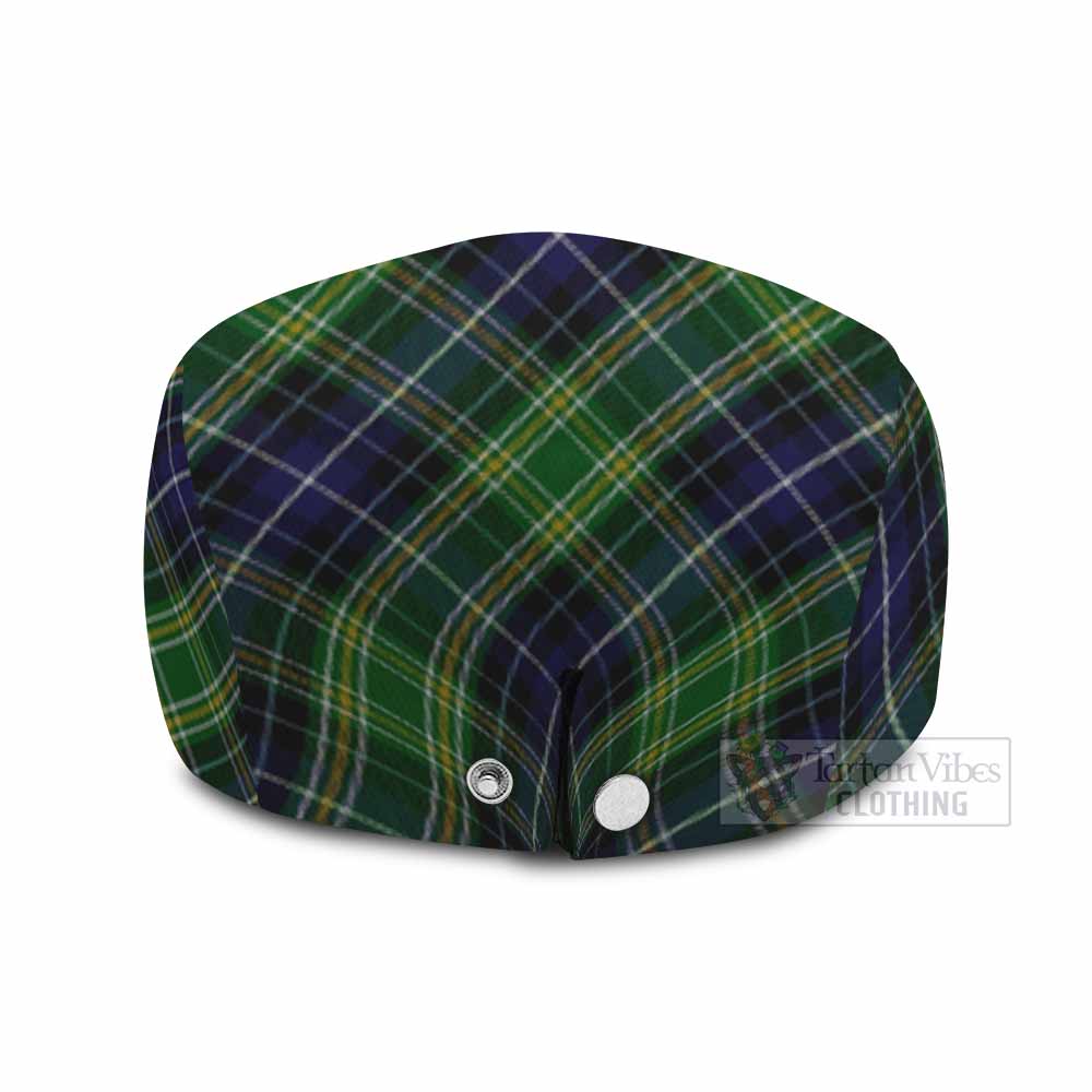 McKellar Tartan Flat Cap, Jeff Cap Cross Style with Family Crest - Tartan Vibes Clothing