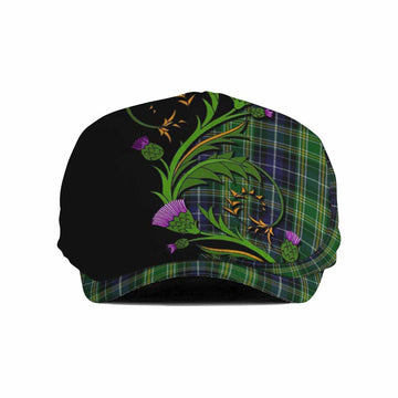 McKellar Tartan Flat Cap, Jeff Cap Scottish Thistle Pride Heritage Art