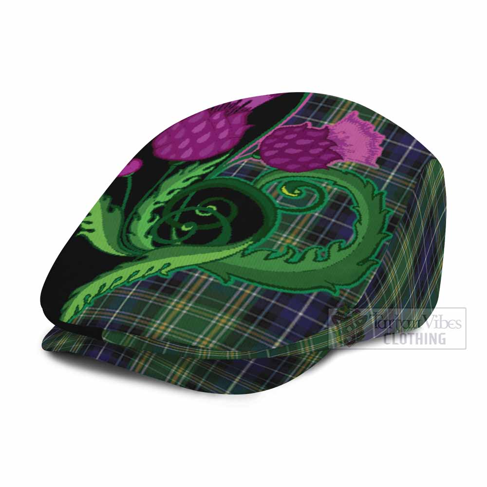 McKellar Tartan Flat Cap, Jeff Cap Traditional Scottish Thistle