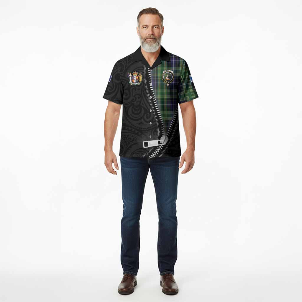 McKellar Tartan Hawaiian Shirt New Zealand Pattern Unique Zipper Stylized