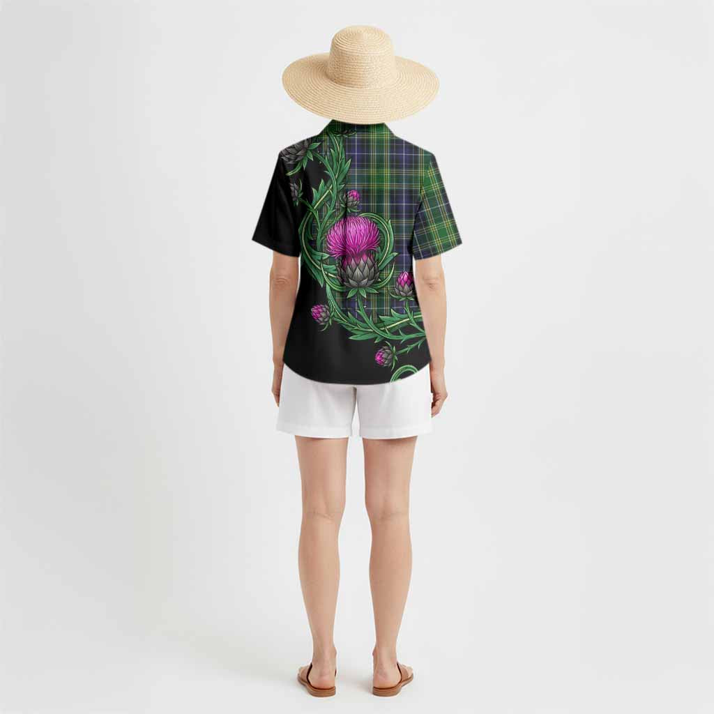 McKellar Tartan Hawaiian Shirt Resilient Scottish Thistle - Tartan Vibes Clothing
