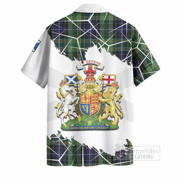 McKellar Tartan Hawaiian Shirt with Family Crest and Lion Rampant Grunge Style