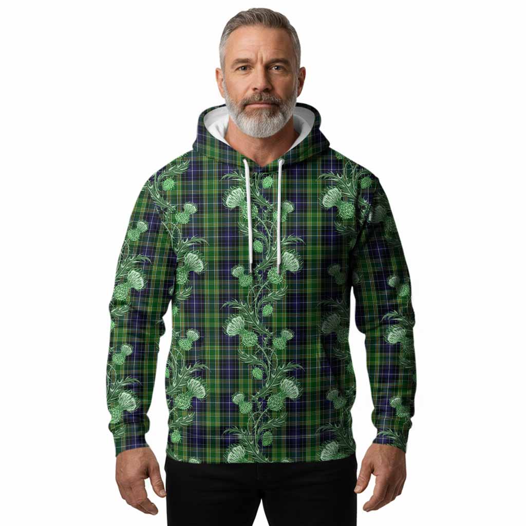 McKellar Tartan Hoodie Seamless Scottish Thistle Flowers