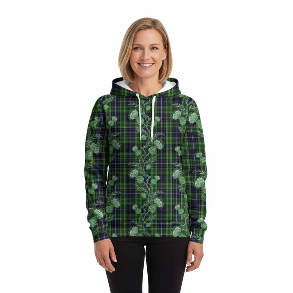 McKellar Tartan Hoodie Seamless Scottish Thistle Flowers