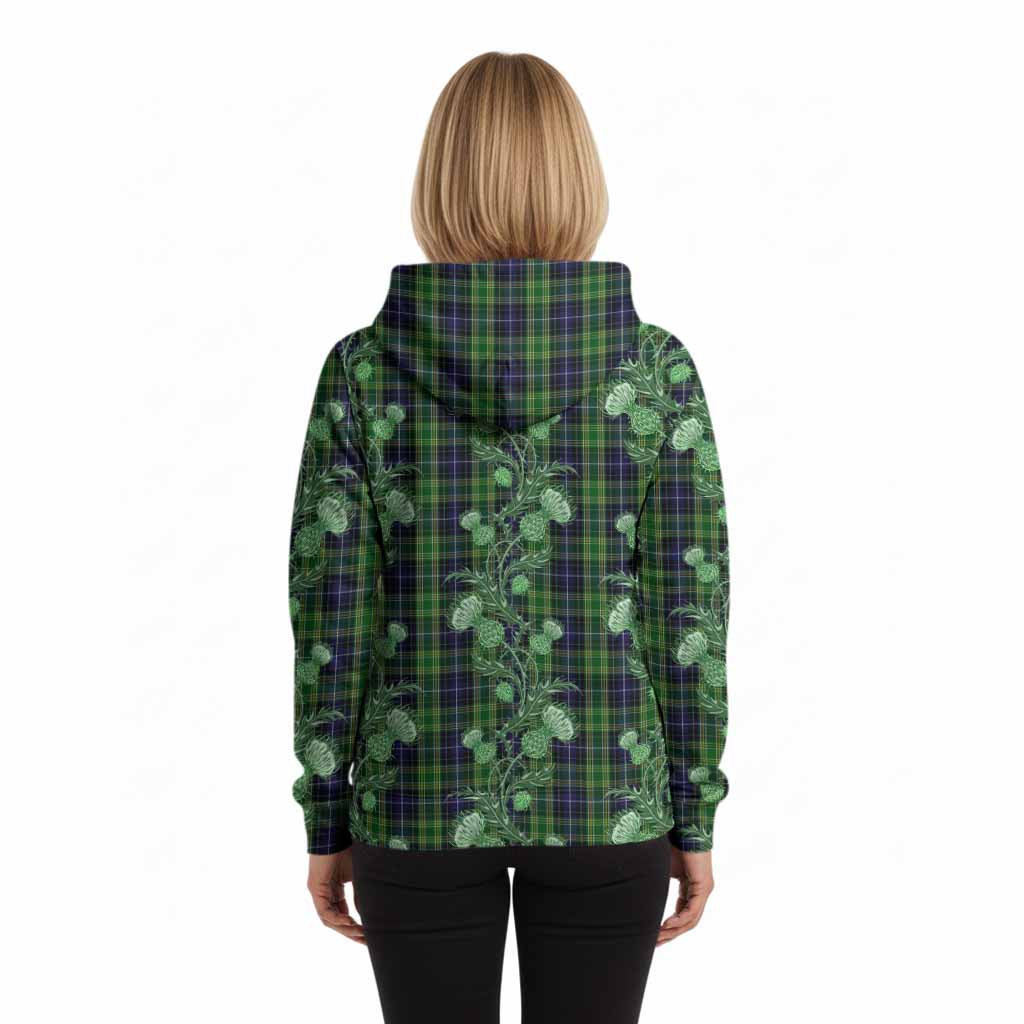 McKellar Tartan Hoodie Seamless Scottish Thistle Flowers