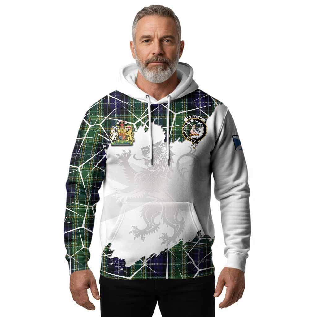 McKellar Tartan Hoodie with Family Crest and Lion Rampant Grunge Style
