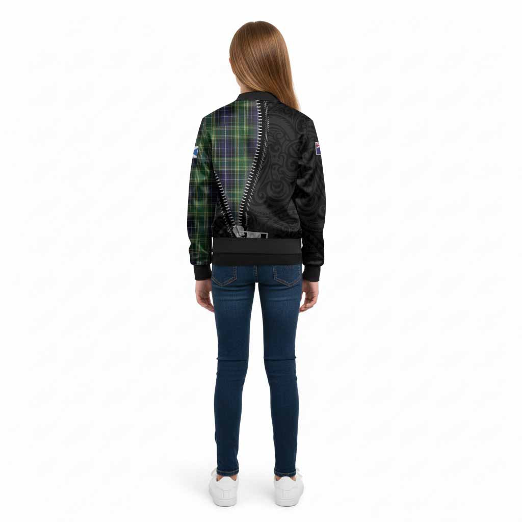 McKellar Tartan Kid Bomber Jacket New Zealand Pattern Unique Zipper Stylized