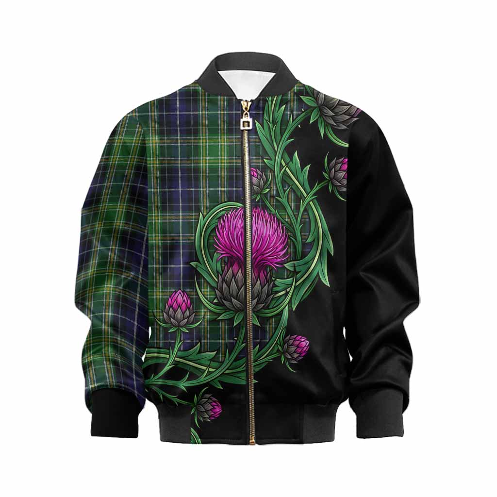 McKellar Tartan Kid Bomber Jacket Resilient Scottish Thistle Kid XS - Tartan Vibes Clothing