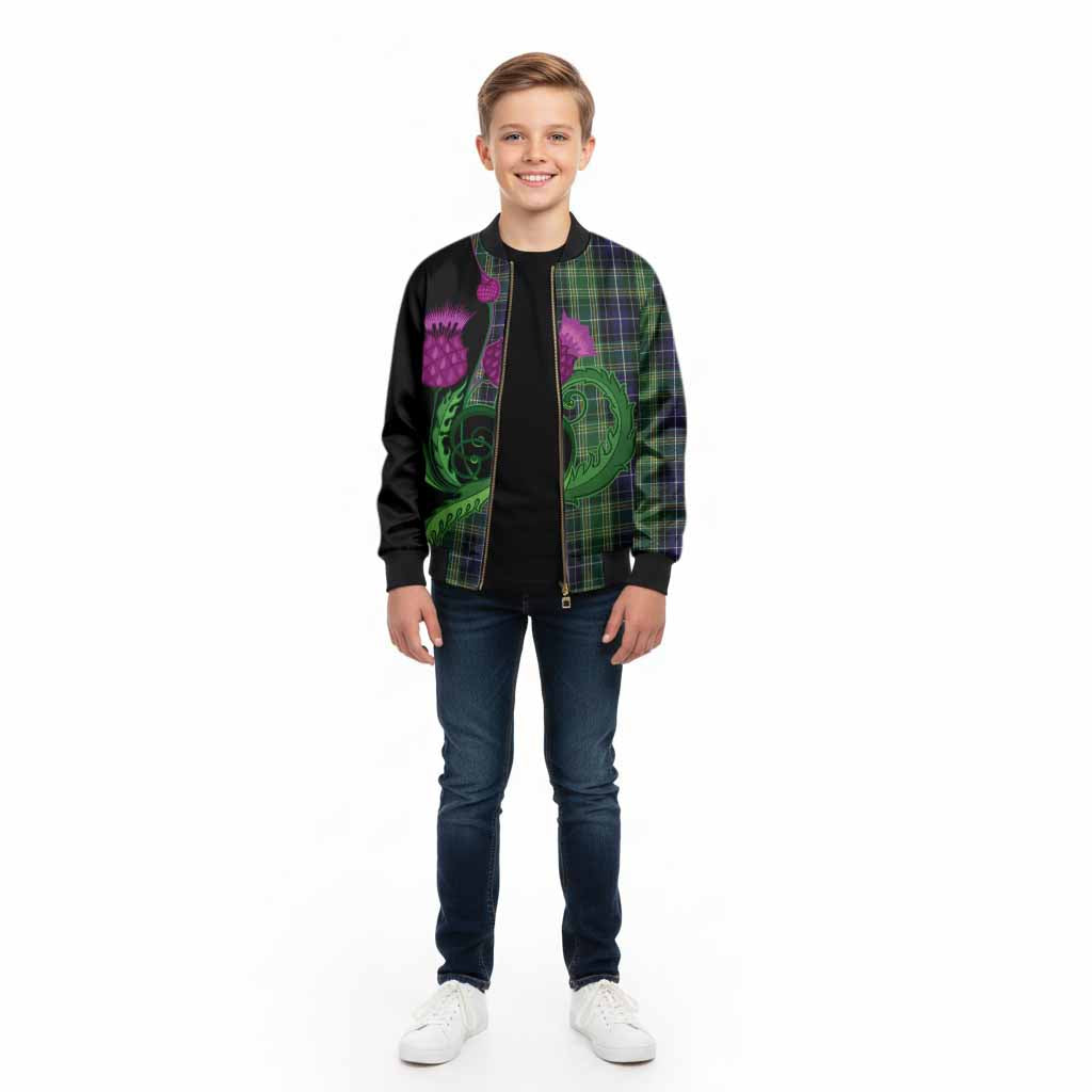 McKellar Tartan Kid Bomber Jacket Traditional Scottish Thistle