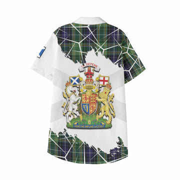 McKellar Tartan Kid Hawaiian Shirt with Family Crest and Lion Rampant Grunge Style