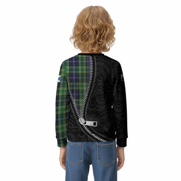 McKellar Tartan Kid Knitted Sweatshirt New Zealand Pattern Unique Zipper Stylized