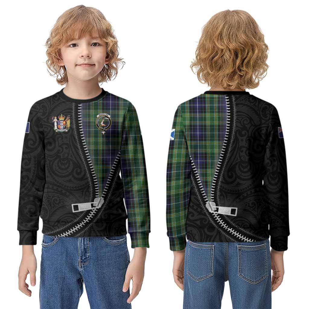 McKellar Tartan Kid Knitted Sweatshirt New Zealand Pattern Unique Zipper Stylized