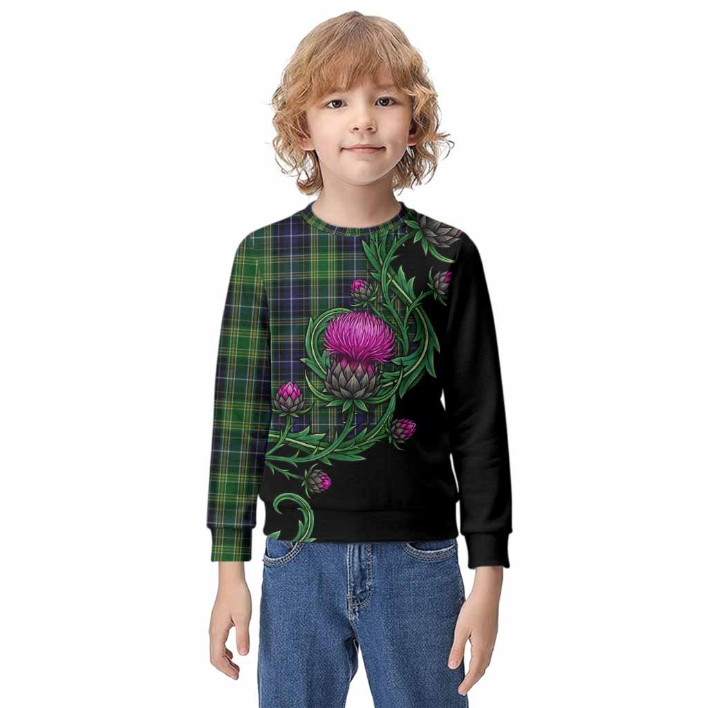 McKellar Tartan Kid Knitted Sweatshirt Resilient Scottish Thistle Kid - Tartan Vibes Clothing