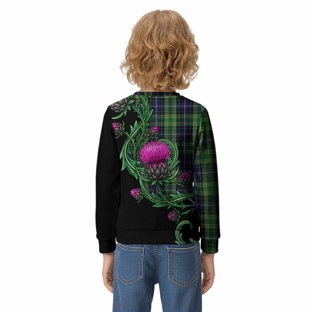McKellar Tartan Kid Knitted Sweatshirt Resilient Scottish Thistle - Tartan Vibes Clothing