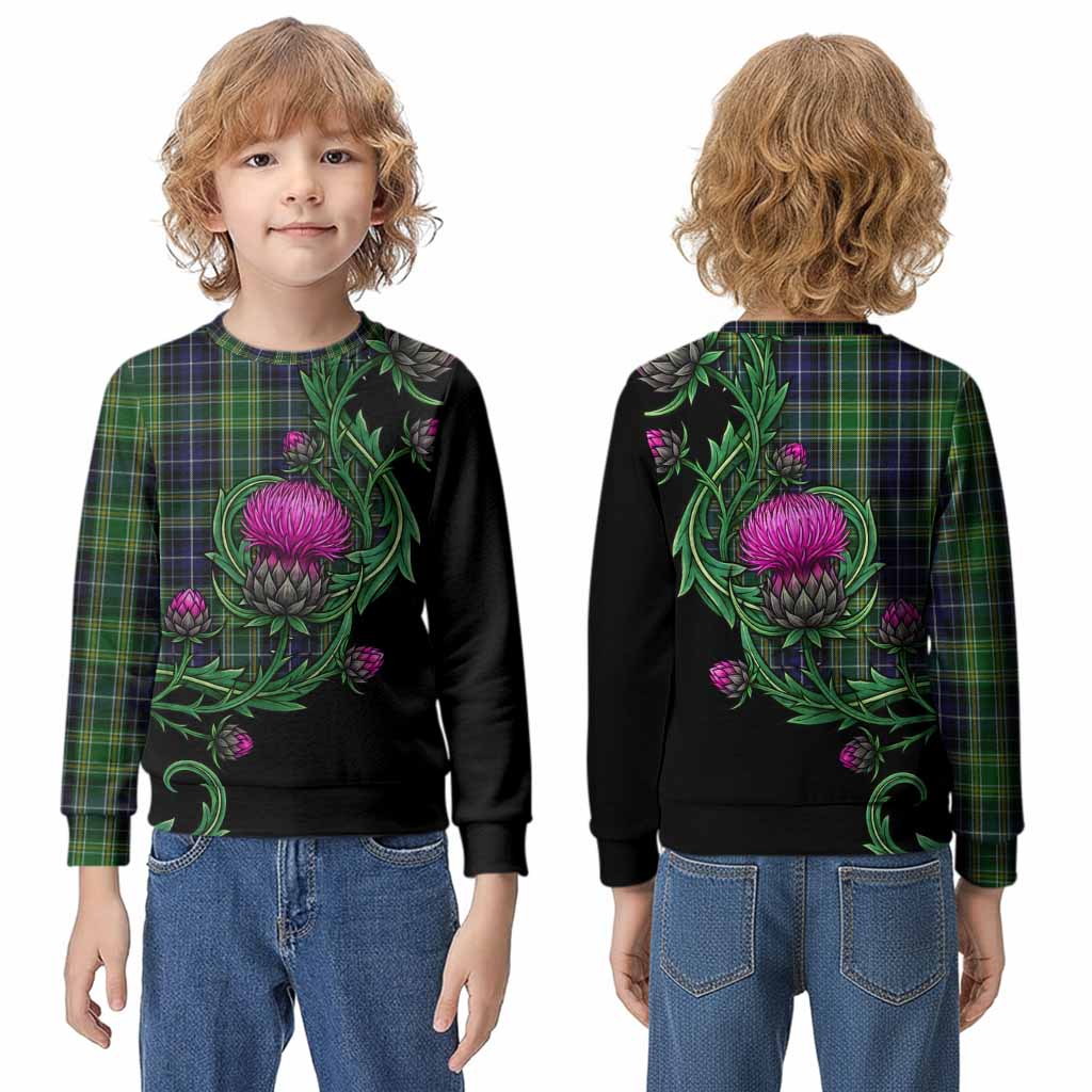McKellar Tartan Kid Knitted Sweatshirt Resilient Scottish Thistle - Tartan Vibes Clothing