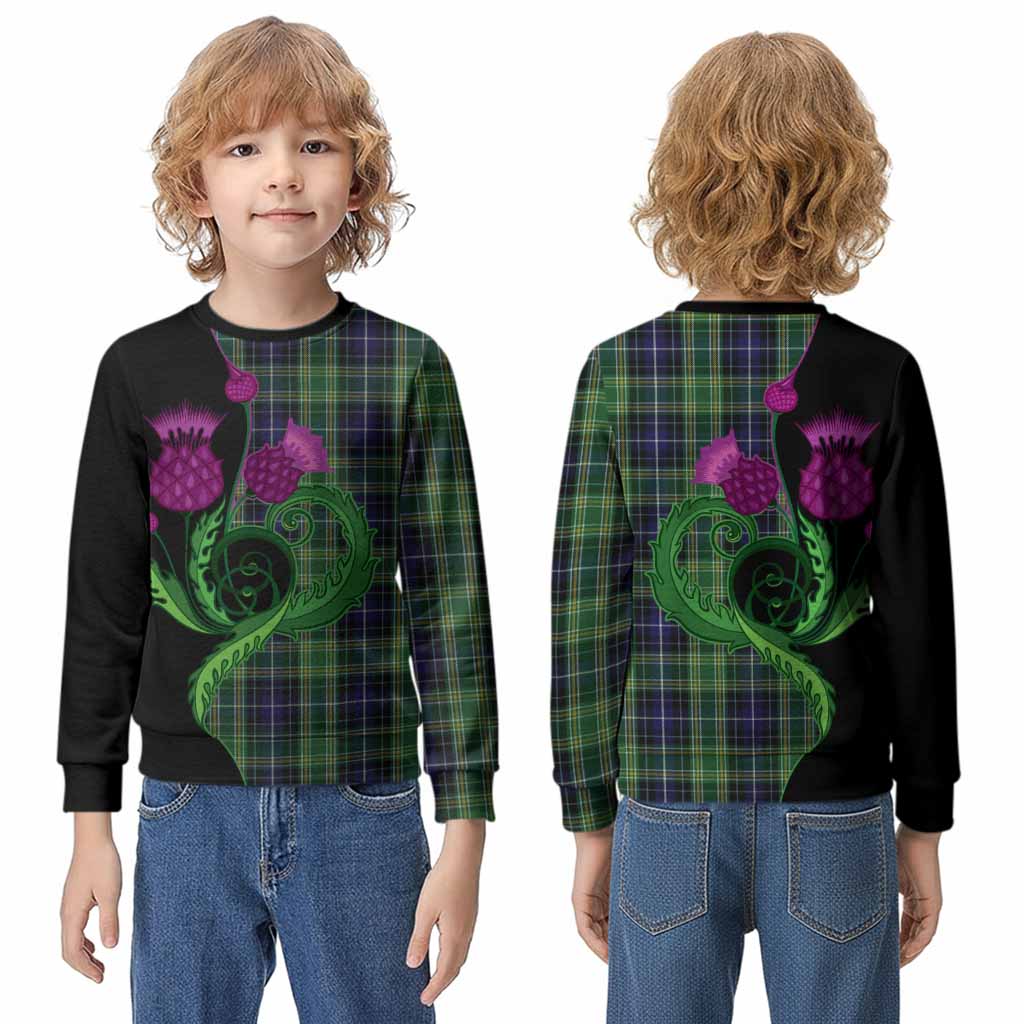 McKellar Tartan Kid Knitted Sweatshirt Traditional Scottish Thistle