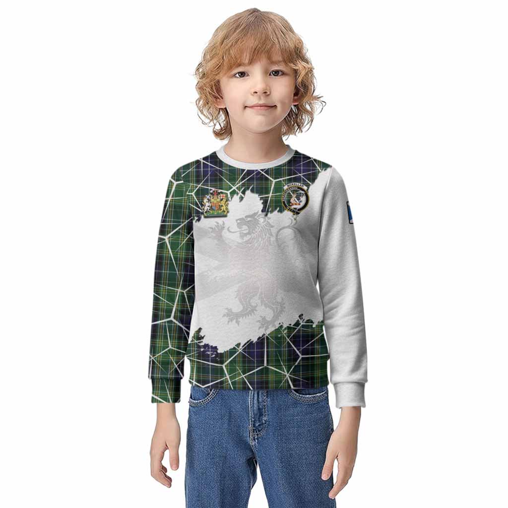 McKellar Tartan Kid Knitted Sweatshirt with Family Crest and Lion Rampant Grunge Style