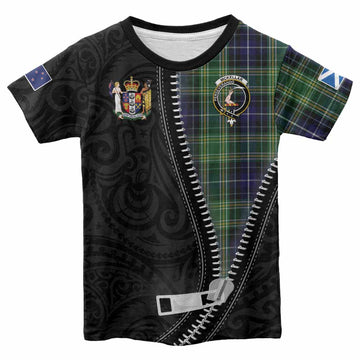 McKellar Tartan Kid T-shirt New Zealand Pattern Unique Zipper Stylized