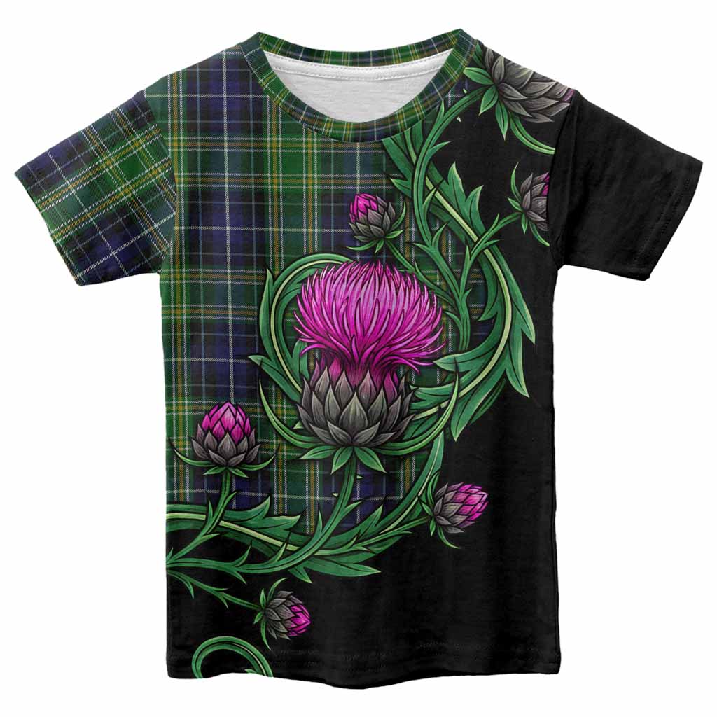 McKellar Tartan Kid T-shirt Resilient Scottish Thistle Youth XL Size14 - Tartan Vibes Clothing