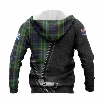 McKellar Tartan Knitted Hoodie New Zealand Pattern Unique Zipper Stylized