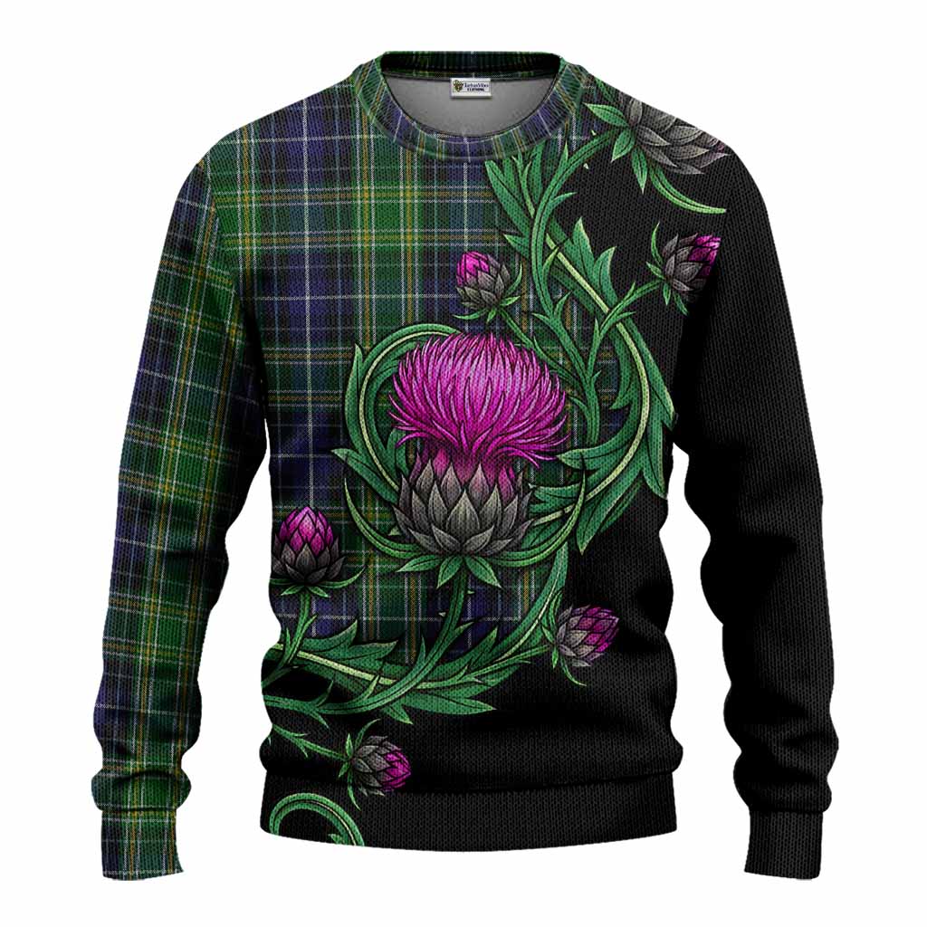 McKellar Tartan Knitted Sweater Resilient Scottish Thistle Unisex - Tartan Vibes Clothing