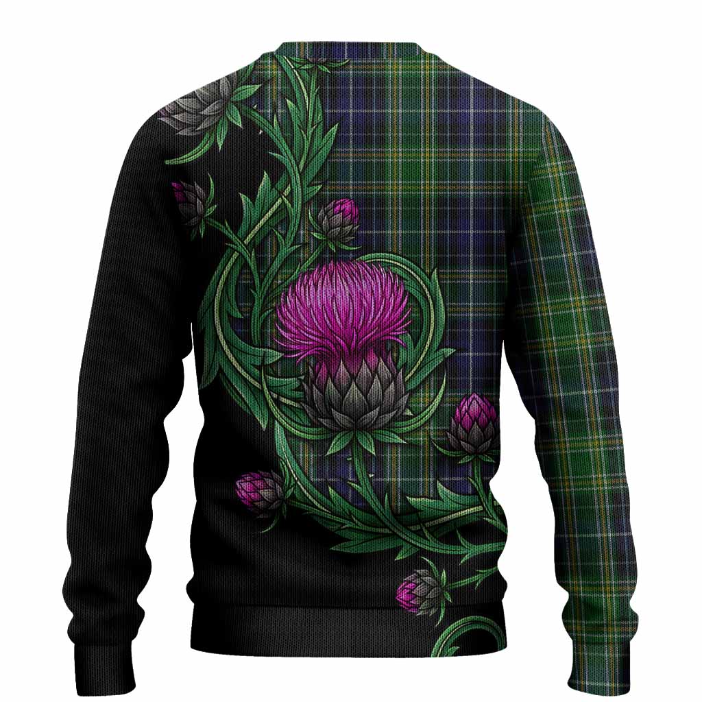 McKellar Tartan Knitted Sweater Resilient Scottish Thistle - Tartan Vibes Clothing