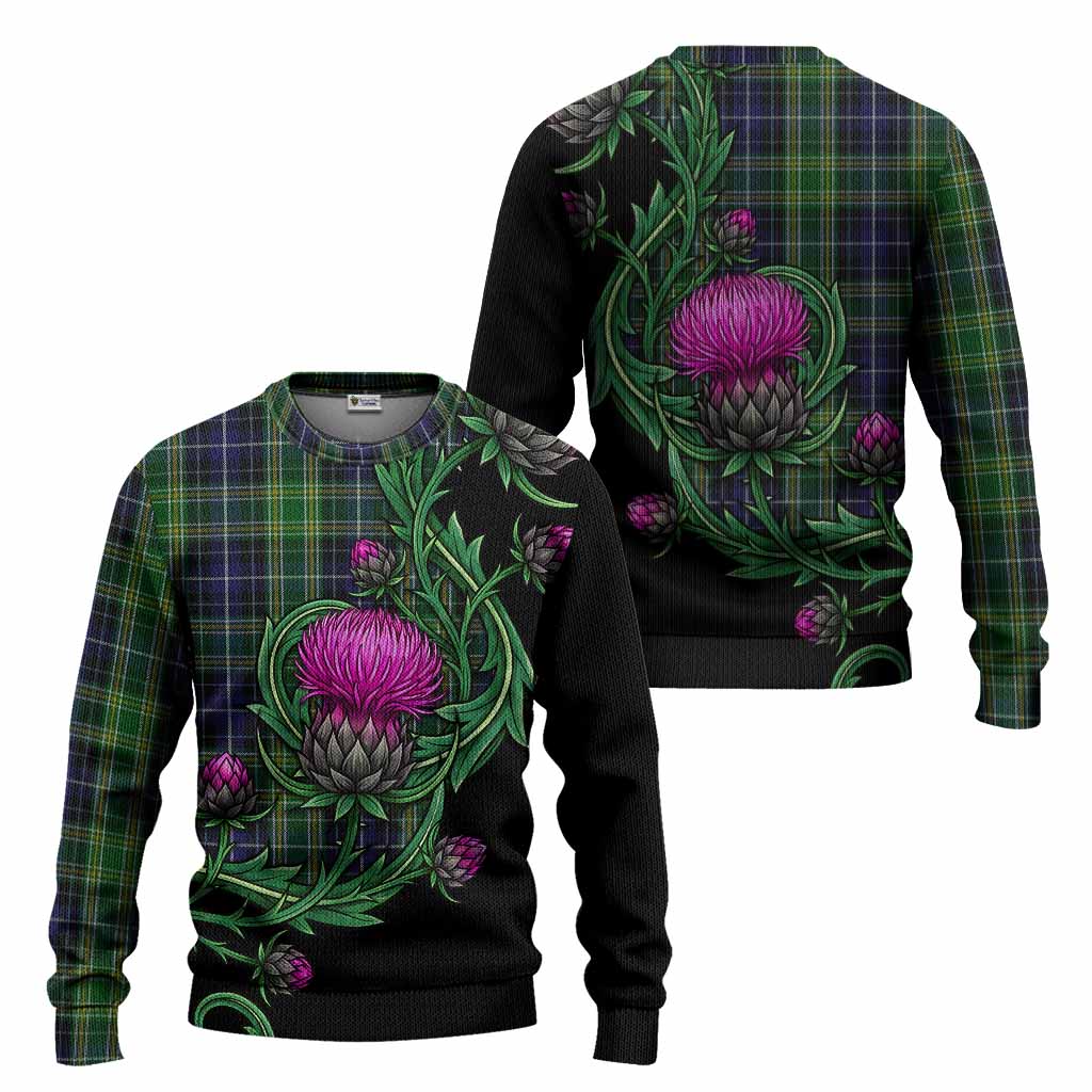 McKellar Tartan Knitted Sweater Resilient Scottish Thistle - Tartan Vibes Clothing