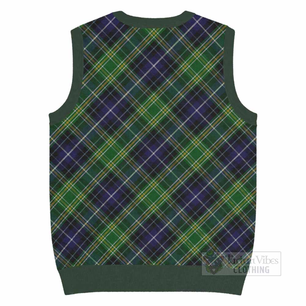 McKellar Tartan Knitted V-Neck Vest with Family Crest Cross Style