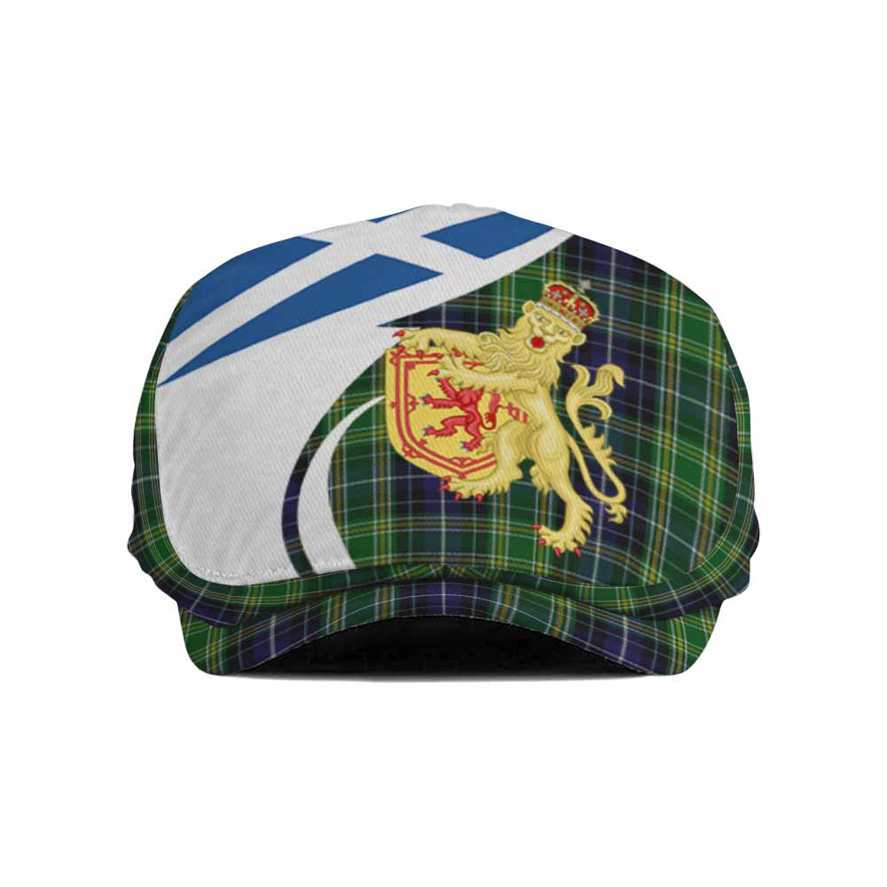 McKellar Tartan Lion Rampant Flat Cap, Jeff Cap Classic Scottish Style Flat Cap - Tartan Vibes Clothing